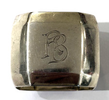 1 Serviettenring Serviettenhalter Achteck Wilhelm Binder Gravur RB 835 er Silber