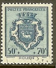 FRANCE TIMBRE STAMP N°528 "ARMOIRIES ROUEN " OBLITERE TB - Picture 1 of 1