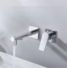 Chrome Wall Mounted Bathroom Faucet Single Handle Basin Lavatory Mixer Tap Brass