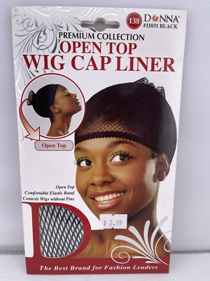 DONNA PREMIUM COLLECTION OPEN TOP WIG CAP LINER WITHOUT PINS #11031 BLACK