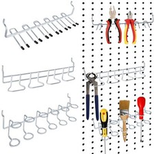 6pcs Pegboard Screwdriver Holders Utility Hooks Tool Organizer Silver