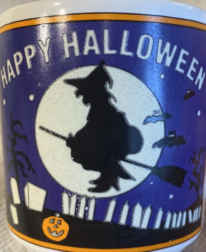 Vintage Halloween Glow in the Dark Coffee Mug Papel Wicked Witch w/Broom Cup - Picture 5 of 8