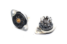 2x Fassung / Sockel für 9-polige NOVAL-Röhren,  Tube Socket, NOS