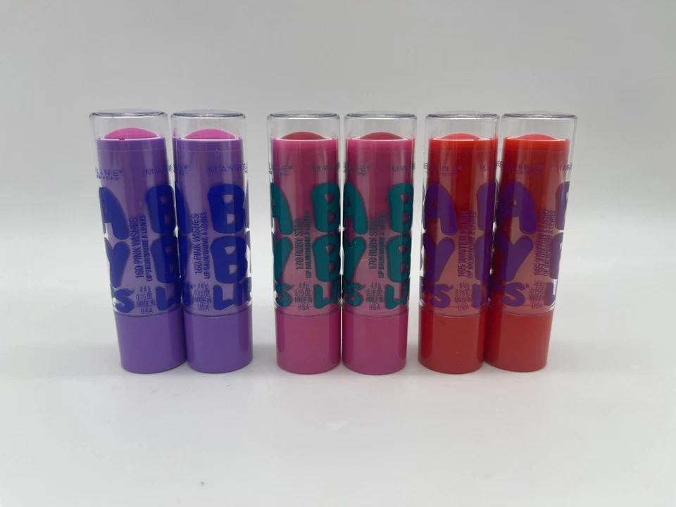 Maybelline Baby Lips Lip Balm WInter Flush Pink Wishes Ruby Star 2 Each LOT OF 6 — 第 3/4 张图片