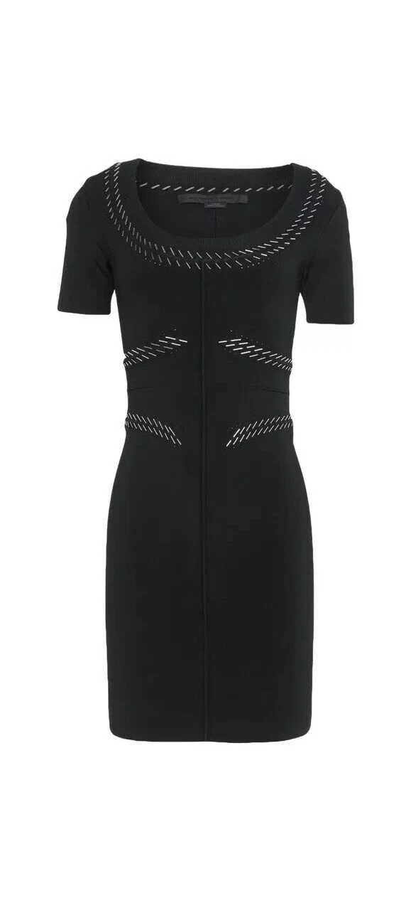 NWT Alexander Wang Bodycon Black Embellished Mini Dress SZ XS