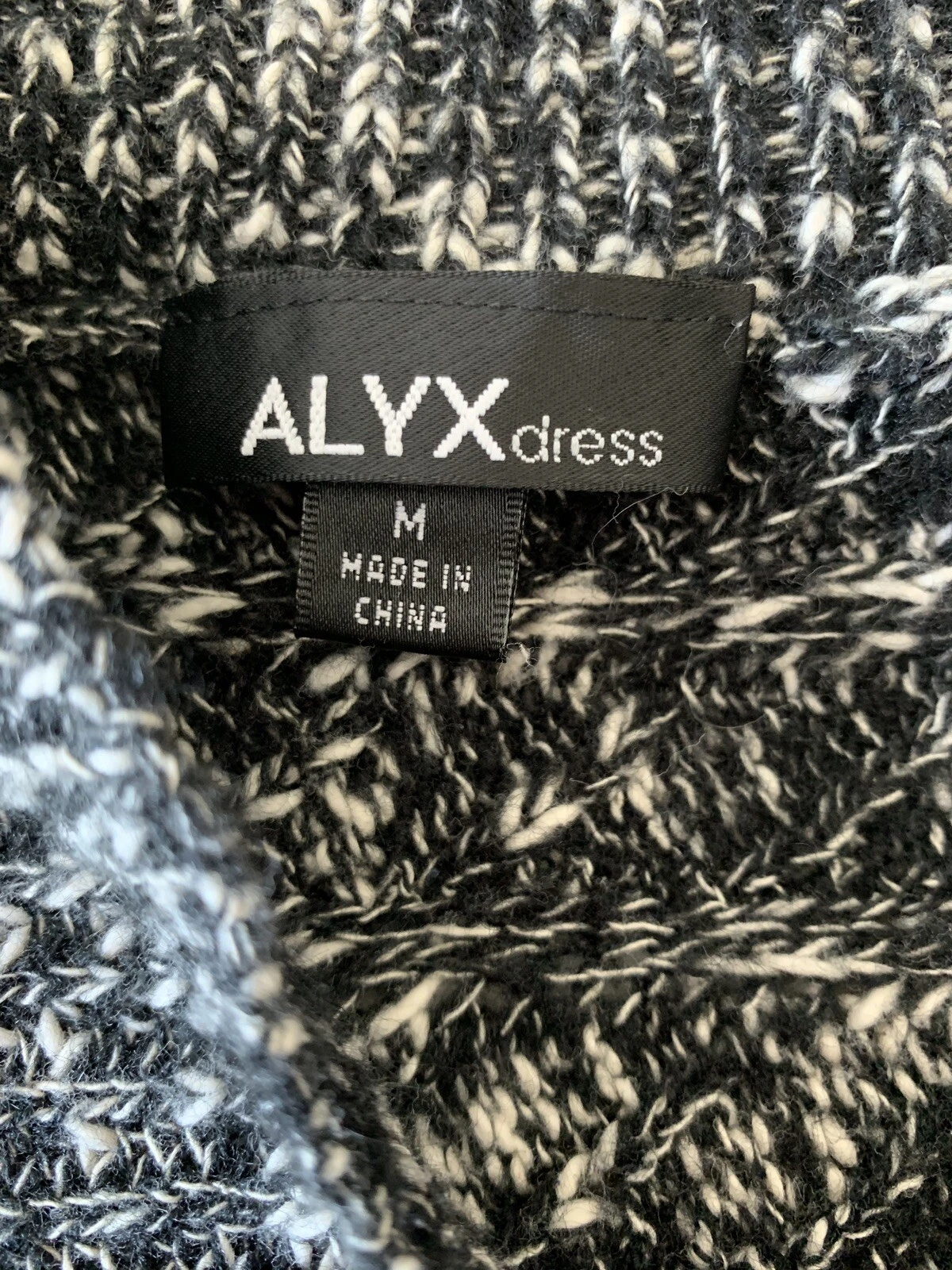 Abito maglione Alyx donna taglia media nero bianco marmorizzato grigio maglia corta pull on