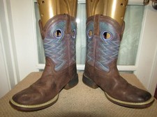 Durango Kid's DBT0225C 8" Brown Purple Soft Toe 1" Heel Western Boots Size 2 M