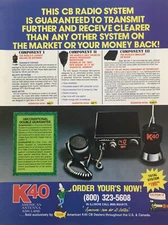 1983 K40 CB Radio System Magazine Print Advertisement Antenna Retro Vintage