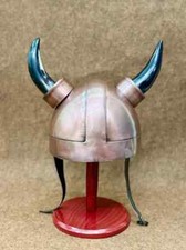 Visored Viking Helmet With Horns Norse Cosplay Costume Armor For LARP Warrior