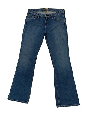 L.e.I. Gabriel Jeans Women Size 11 Med Dark Wash Stretchy Bootleg Denim Curvy