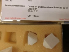 New  IR Infrared Grade Quartz Fused Silica Prism 12.7 X 12.7 X 12.7 Red Optronic