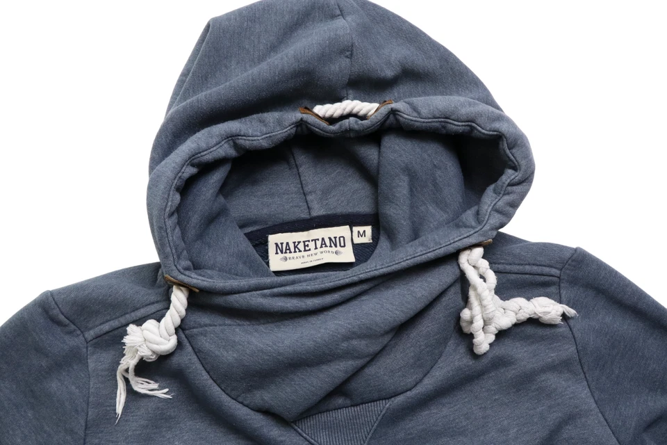 NAKETANO толстовка с капюшоном мужчин средний пуловер с капюшоном логотип меланж синий - Изображение 4 из 4