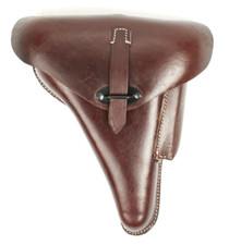 WH Pistolentasche Leder P38 WKII WH, Holster Lederholster braun