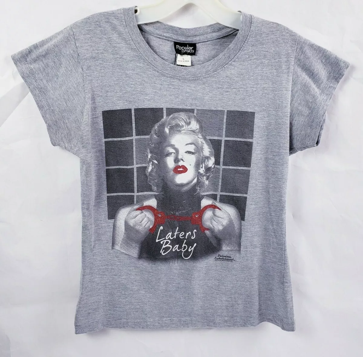 Marilyn Monroe Laters Baby Women's Gray Graphic T-shirt Tee - Large | eBay