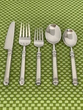 Pottery Barn PEWTER Pewter 18/8 Bowl Satin Flatware SMART CHOICE E98VG