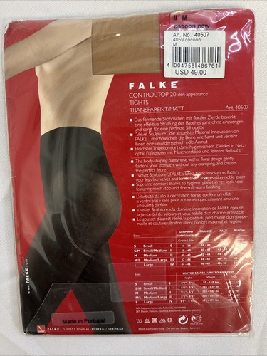 Falke Control Top 20 Tights Transparent Matt, Size 2M Cocoon New - Picture 2 of 5