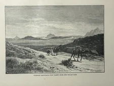 1885 View of Tellat Pass, Tunisia Original Antique Print