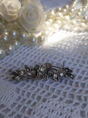 USSR Wreath Brooch 875 sterling silver Crystals Vintage Kharkiv Stamp Star Rare - Picture 9 of 11