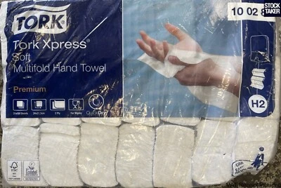 (21 Sleeves) Tork 100289 Xpress Premium Hand Towels H2 M-fold White (VAT Invoice