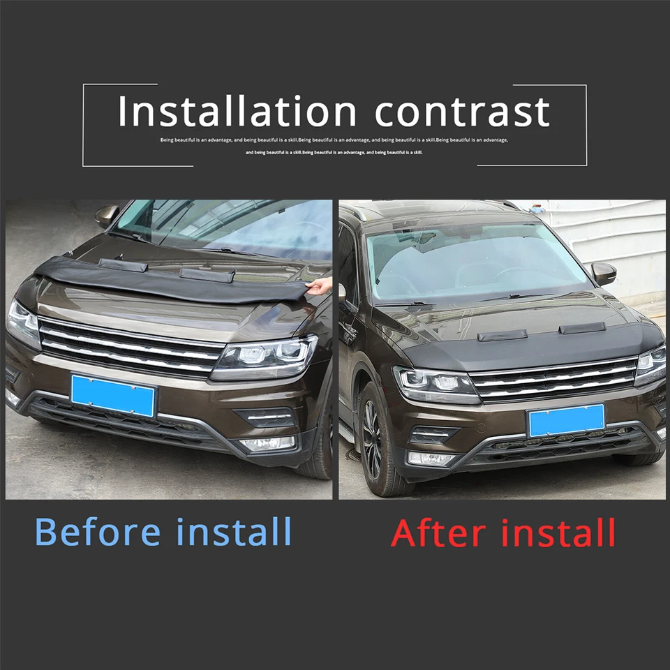 Car Hood Bonnet Mask Bra Cover Protector Fits For Volkswagen Tiguan 2018-2023 1X - Image 4 of 4