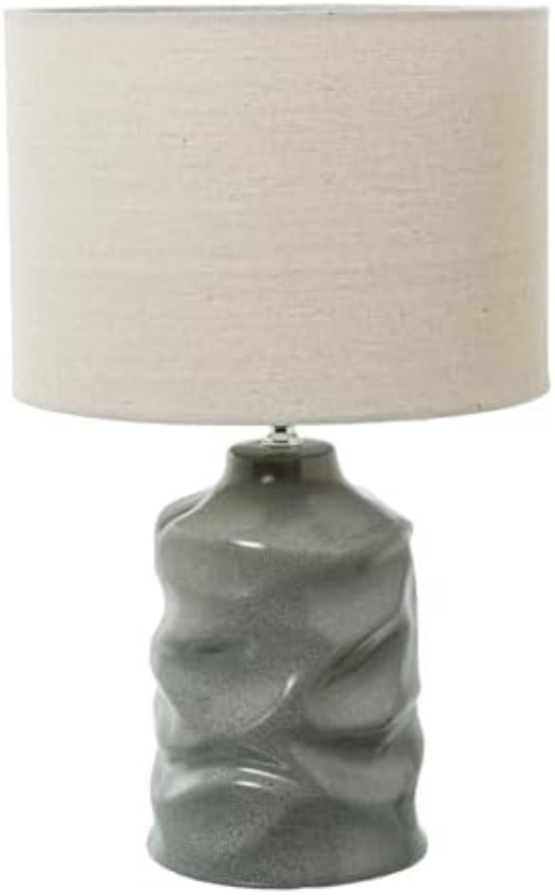 Abat-jour Ceramica Grigia 40cm per Soggiorno - Lampada E14 Design Moderno
