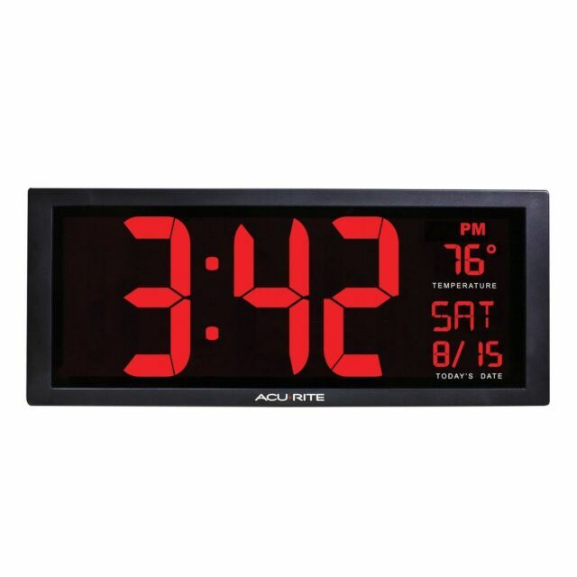 Desk Shelf Clocks AcuRite 75127 Oversized LED Clock With Ind