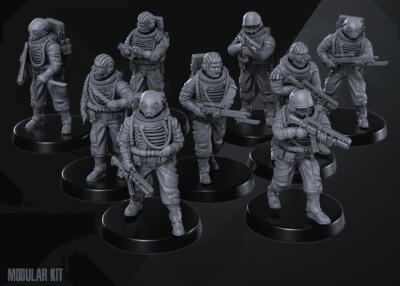 Space Marines Cosmo Specialists 9-Pk 3D Printed Models