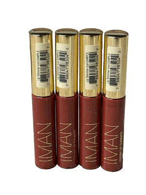 1 Iman LIP SHIMMER, Icon  lipgloss Mini Tester Lot Of 4