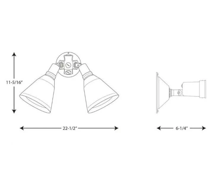 2-Light Adjustable Swivel Black Flood Light NEW Par Lampholder Outdoor P5203-31 - Image 2 of 4