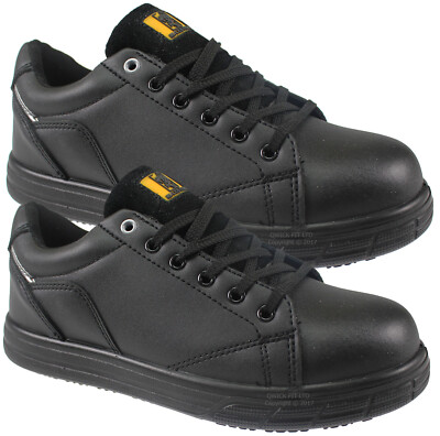 black leather steel toe shoes