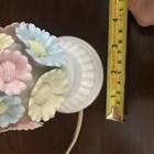 floral ceramic lamp pastel daisy design blue yellow pink white w/ new shade — photo 5