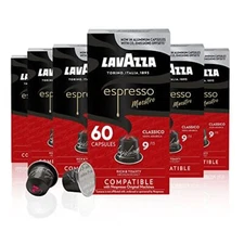 Lavazza Espresso Classico Medium Roast 100% Arabica Aluminum Capsules 