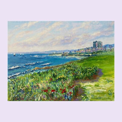 Stunning Oil Painting. La Jolla Scene. Original. Signed. Handmade Impressionism