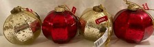 Ashland Glass Christmas Ornaments Heavy High Quality Set Of 4 New