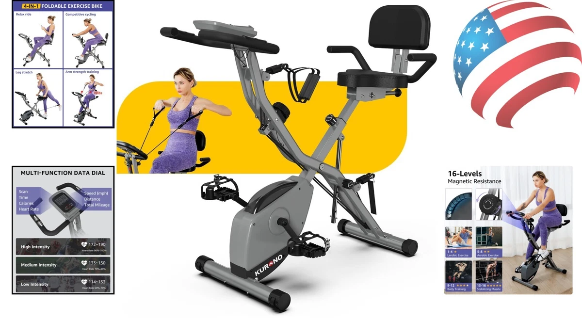 KURONO Exercise Bike 16 Level Magnetic Resistance 330LB