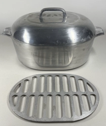 Vintage Wagner Ware Sidney O Magnalite 4265-P 8 Qt Roaster Dutch Oven & Trivet