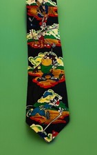 Vintage Looney Tunes Mania Golf Necktie Tie 1993 Bugs Bunny Taz Sylvester Daffy