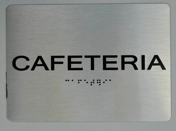 Cafeteria ADA Sign - Aluminium 5X7 Silver Easy-to-use Sensation The Now free shipping Brush