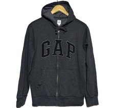 GAP Women s M Gray Full Zip Hoodie Logo Sweatshirt Casual Classic Fit