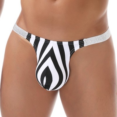 2 Pack Lot Sexy Mens Zebra Underwear Thongs Briefs Underpants Low Waist Bikinis