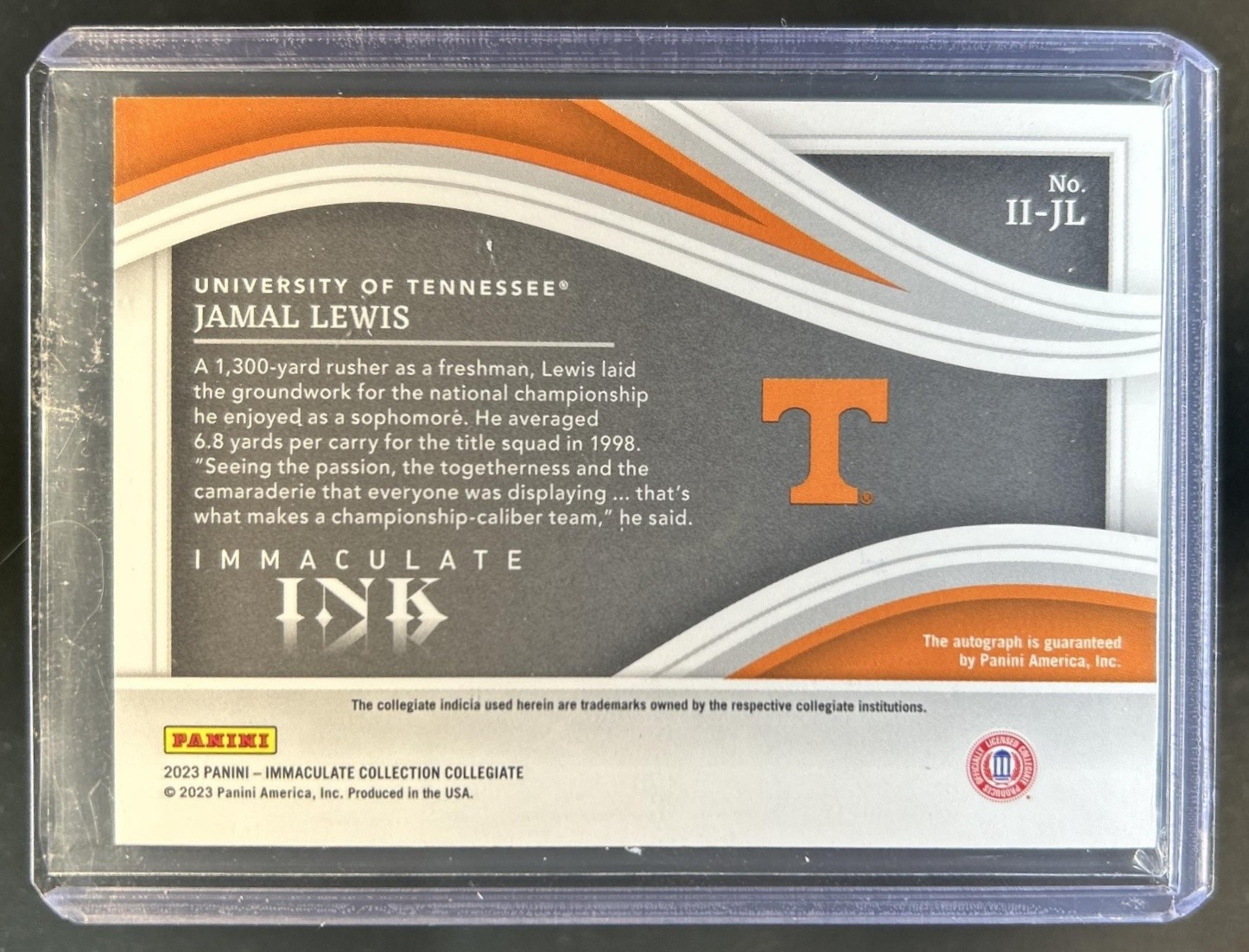 2023 Panini Immaculate Collegiate Jamal Lewis Ink Auto Autograph #/99 view 2