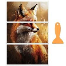 3pcs/Set Fox Rub on Transfers for Furniture and Crafts 12x6 Inch Animal Furni...