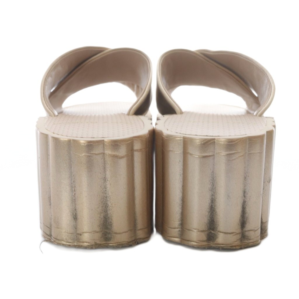 Tory Burch Women's Gold Scallop Wedge Flip Flops Platform Shoes 5 AB thumbnail 5