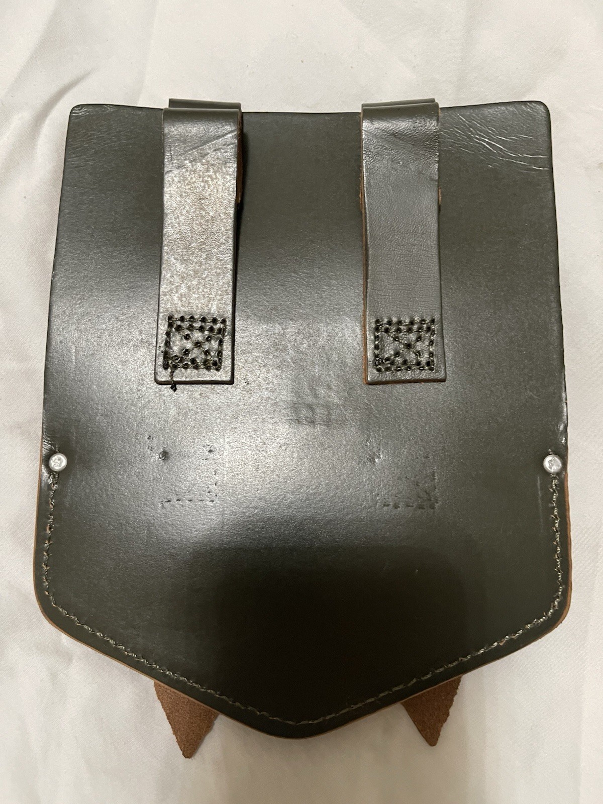 German Army Folding Shovel New with New  Leather Pouch Vintage Military Surplus