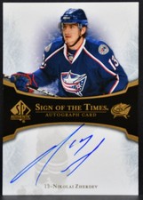 2007-08 SP Authentic Sign of the Times Zherdev ST-NZ Blue Jackets Auto 7501