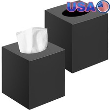 Tissue Box Cover Set Stylish Acrylic Holder Home Office Bathroom Decor New