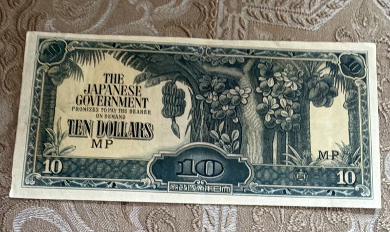Japanese 10 Dollar Banknote (Banana Money) Paper Money Note Uncertified Ungraded