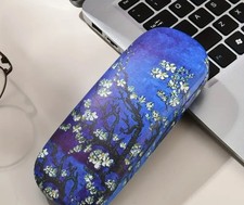 NEW Blue Apricot Blossoms Hard Clamshell Eyeglasses Case