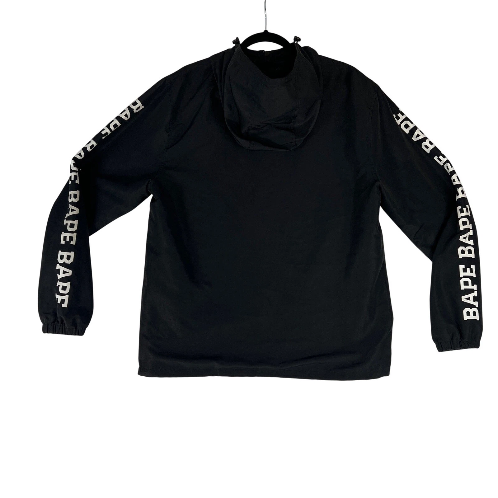 A Bathing Ape BAPE Windbreaker Jacket Black Mens Large image 3