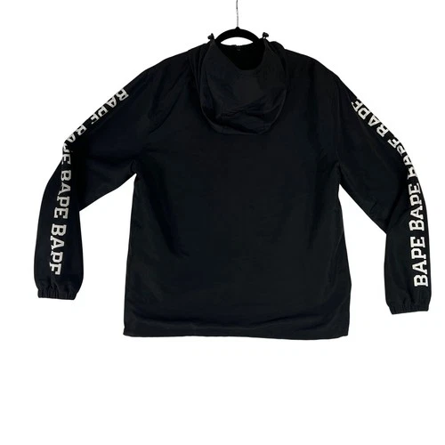 A Bathing Ape BAPE Windbreaker Jacket Black Mens Large image 3
